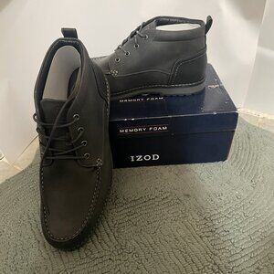 IZOD Men's Larsson Boots Charcoal Size: 13 Memory Foam Lace up